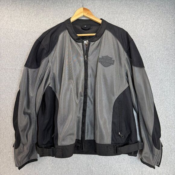 Harley-Davidson Men's XXL Mesh Motorcycle Jacket Polyester Black Gray Riding‎ - Picture 1 of 15
